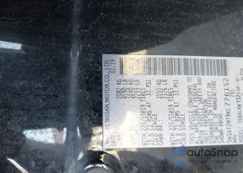 2019 Nissan Rogue Sl z USA, uszkodzony, nr VIN 5N1AT2MT9KC776152